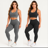 Imagem da oferta Kit 2 Conjuntos Calça Legging E Top Roupas Para Academia