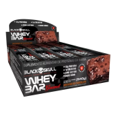 Imagem da oferta 2 Caixas Whey Bar Gourmet Black Skull Un 45g Zero Lactose Sabor Brownie De Chocolate - 24 unidades