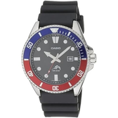 Imagem da oferta Casio Relógio de mergulho masculino MDV106-1AV 200 M WR preto (MDV106-1A) Pretovermelho Clássico