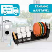 Imagem da oferta Escorredor de Louça Retrátil Compacto Preto