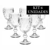 Imagem da oferta Kit 6 Taças Diamond Vidro Transparente Para Vinho Luxo Resistente 340ml