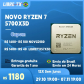 Imagem da oferta LibreTx Processador Ryzen 7 5700X3D CPU para Jogos Soquete AM4 Estoque no Brasil