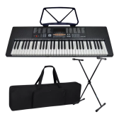 Imagem da oferta Kit Teclado Musical Estudante Iniciante 5/8 + Capa Suporte