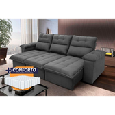 Imagem da oferta Sofá Retrátil Reclinável Verona 2,30m Suede Velut Molas Ensacadas - King House