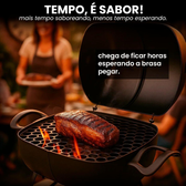 Imagem da oferta Churrasqueira Móvel Com Tampa Bafinho 45x35x32cm Tambor Mini Preta - HN