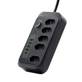 Imagem da oferta Extensão Tomada Régua Tomada Régua de Energia 5 Tomadas 4 Interfaces USB 1 Porta USB Tipo-C Cabo de Alimentação de