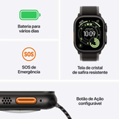 Imagem da oferta Apple Watch Ultra 3 GPS + Cellular CaixaNatural de Titânio 49mm Pulseira Oceana Azul-âncora