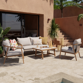 Imagem da oferta Conjunto para Jardim Sofá e Mesa 4 Lugares Alumínio Bege Gaia Naterial