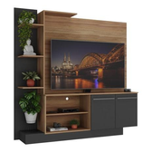 Imagem da oferta Estante Home Theater para TV até 55 Pol Denver Multimóveis Madeirado/Preto