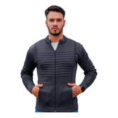 Imagem da oferta Blusa De Frio Suéter Masculino Lã Tricot Com Bolso E Zíper