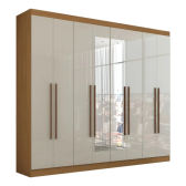 Imagem da oferta Guarda-roupa Casal Ele E Ela 8 Portas Cinamomo/off White Cor Bege