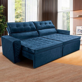 Imagem da oferta Sofá 3 Lugares Cama inBox Belém Retrátil e Reclinável Revestido em Suede Velusoft - 200cm de Largura - Castor