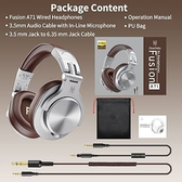 Imagem da oferta OneOdio Fone de Ouvido DJ A71 Fusion SilverBrownFalante 40 mm Neodimio Conexão P2 ou P10 Com Microfone Cabo Destacáve