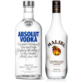 Imagem da oferta Kit Vodka Absolut Regular 750ml + Rum Malibu 750ml