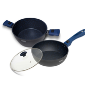 Imagem da oferta Panelas Ultra Day by Day e Family Size 24cm com Tampa de Vidro Azul