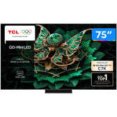 Imagem da oferta Smart TV 75" TCL 4K UHD MiniLED 75 C7K 144Hz Google TV AiPQ Pro Google Assistente 4 HDMI - 75C7K