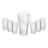 Imagem da oferta Conjunto Jarra Com 6 Copos De Vidro Queen 1,5l/320ml - Wolff
