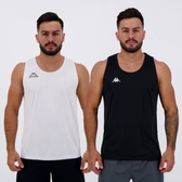 Imagem da oferta Kit 2 Regatas Kappa Basic Preta e Branca