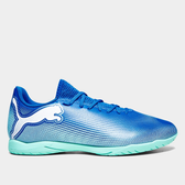 Imagem da oferta Chuteira Futsal Puma Future 7 Play Unissex - Azul+Verde