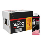 Imagem da oferta YoPRO Bebida Láctea UHT Morango 15g de proteínas 250ml - 12 unidades