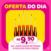 Imagem da oferta Kit Jogo Chave De Fenda E Phillips Com 6 Peças Ferramenta