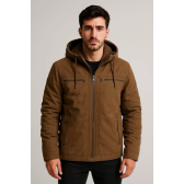 Imagem da oferta Jaqueta Sarja Masculina Com Capuz Removível Forrada