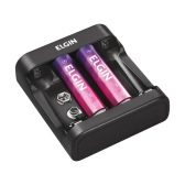 Imagem da oferta Carregador de Pilhas Elgin AA e AAA