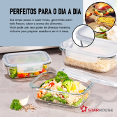 Imagem da oferta Kit 10 Potes Herméticos de Vidro 640ml (Forno + Micro + Freezer) NÃO VAZA