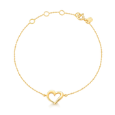 Imagem da oferta Pulseira Coração em Prata 925 com Banho de Ouro Amarelo 18k