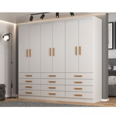 Imagem da oferta Guarda Roupa Casal 6 Portas 12 Gavetas New Mônaco Evidencia - Branco