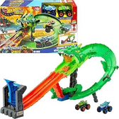 Imagem da oferta Hot Wheels Monster Trucks Pista de Brinquedo Tubarões vs Dinossauros: Destruição do Dragão para crianças a partir