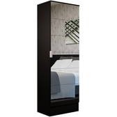 Imagem da oferta Sapateira Armário Multiúso Madesa Isis 1 Porta com Espelhos - Preto