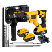 Imagem da oferta Martelete Perfurador Rompedor Furadera De Impacto Gorillaz Sds Plus Rotativo Com 2 Baterias 21v 4000mah - GMR-280