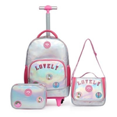 Imagem da oferta Kit Mochila Polo One Rodinhas Holográfica Lancheira Estojo Organizador Escolar