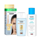 Imagem da oferta Kit Protetor Solar Facial Isdin Fusion Water FPS60 50ml + Loção Hidratante Corporal Isdin Ureadin 10% 100ml