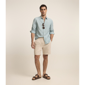 Imagem da oferta Bermuda Reta em Linho com Bolso Cargo Lateral