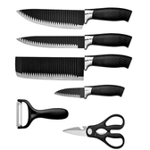 Imagem da oferta Kit Conjunto Jogo De Facas Antianderente Kit 6 Peças Chef Cozinha Aço Inoxidável Churrasco