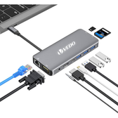 Imagem da oferta VEDO Adaptador USB C Hub Multiport - Dongle portátil 10 em 1 com HDMI 4K VGA Ethernet 3 portas USB áudio carregador PD