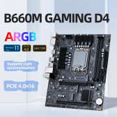 Imagem da oferta ERYING B660M Gaming D4 Placa-mãe M-ATX DDR4 Suporte 12 13 14Gen (LGA1700 CPU i9/i7/i5/i3 12490F/12600F/127