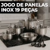 Imagem da oferta Jogo de Panelas 19 Peças Aço Inox Original + Acessórios com Fundo 9 Camadas para Indução e Gás