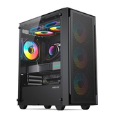 Imagem da oferta Gabinete Gamer Hyrax Tower HGB240 Mini Tower M-ATX Com 3 Ventoinhas RGB Lateral Em Vidro Temperado Preto - HGB240B-RGB