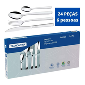 Imagem da oferta Jogo de talheres faqueiro tramontina em Aço inox 24 peças Búzios