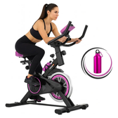 Imagem da oferta Bicicleta Ergométrica Fitness Para Cardio E Musculação 6kg Inercia Com Base Cor Preto E Rosa Marca Sevenfit