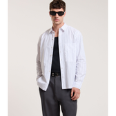 Imagem da oferta Camisa em Algodão com Listras e Bolso