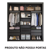 Imagem da oferta Closet Casal 4 Gavetas Amoudi Móveis Cor Preto TX