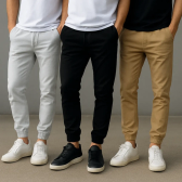 Imagem da oferta Kit 3 Calça Jogger Masculina Sarja Com Punho Streetwear
