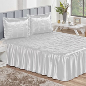 Imagem da oferta Colcha Casal de Cetim Charmousse Casal Padrão Bordado Elisa 03 Peças