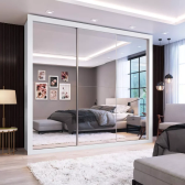 Imagem da oferta Guarda-roupa Espresso Móveis Flórida cor branco de mdp com 3 portas corrediças