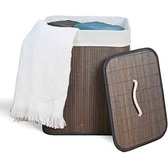 Imagem da oferta Cesto De Roupa Suja com Alças Em Bambu Com Tampa Forrado Banheiro Lavanderia Quarto