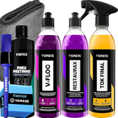 Imagem da oferta Kit Shampoo V-Floc Cera Tok Final Pneu Pretinho Restaurax Vonixx